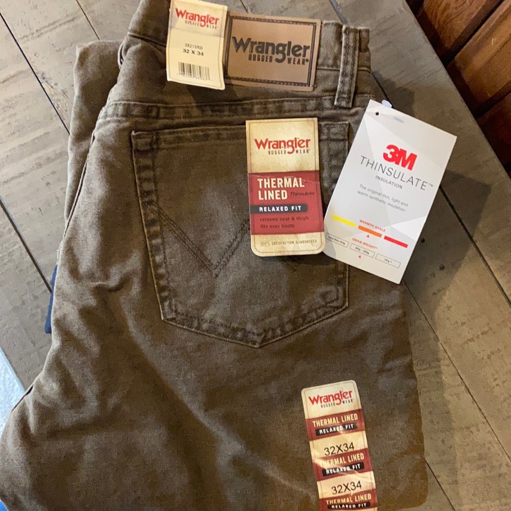 Mens Wrangler Thermal Lined Relaxed Fit Rugged Wear